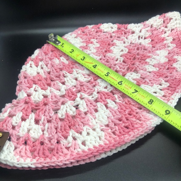Crochet Bucket Hat | Strawberry Pink & White main image 9